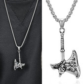 Retro punk meeste pealuu Viking Axe ripats kaelakee roostevabast terasest Uus 2023. aastal Trend Rune kaelakett meeste ehete tarvikutele