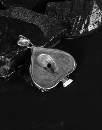 Ανδρικό κρεμαστό κολιέ αποκριάτικο κρανίο ρετρό γοτθικό ανοξείδωτο ατσάλι με φτυάρι, σκελετός λαιμόκοψη Αξεσουάρ πανκ μόδας κοσμήματα