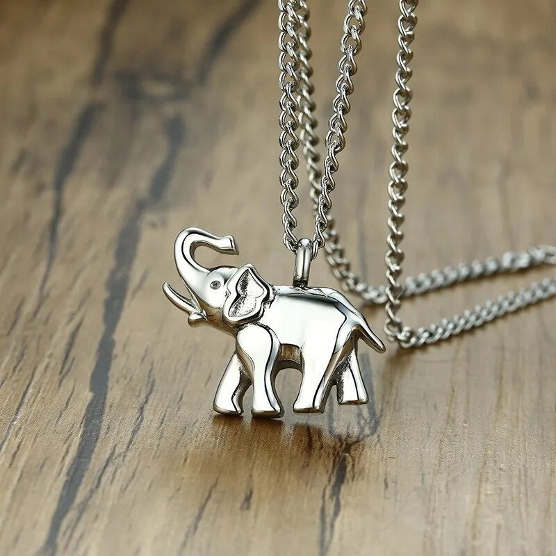 „Vnox“ vyrų kremavimo papuošalai pelenų dramblio formos memorialinis pakabukas nerūdijančio plieno medalionas karoliai naminiams gyvūnėliams ir moterims