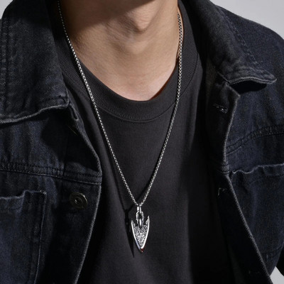 Vnox Viking Arrow kaelakeed meestele, roostevabast terasest etnilisest terasest ripats karbeketiga, virnastatav punk-poisi kaelarihm