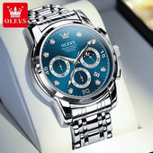 OLEVS meeste moekell Lihtne meeste äriline roostevabast terasest kvartskell igapäevane veekindel helendav käekell ettevõtetele