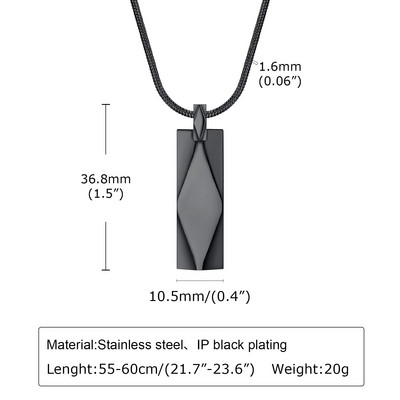 Ristkülikukujulised riba ripatsid kaelakeed meestele roostevabast terasest geomeetriline kaelakee minimalism Lihtsus krae kett Ehted talle