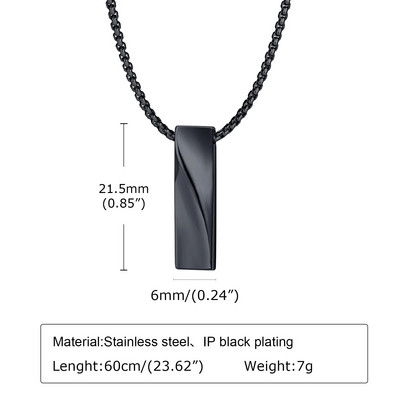 Ristkülikukujulised riba ripatsid kaelakeed meestele roostevabast terasest geomeetriline kaelakee minimalism Lihtsus krae kett Ehted talle
