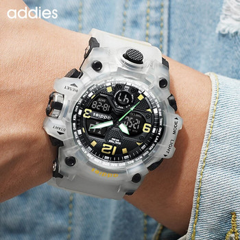 ADDIES Спорт Военен мъжки часовник Водоустойчив кварцов часовник с двоен дисплей Мъжки ръчен часовник за мъжки часовник Relogios Masculino