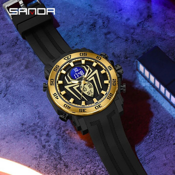 SANDA Мъжки военни часовници Модни спортни часовници Аналогови електронни LED ръчни часовници за мъжки часовник Relogio Masculino Водоустойчив 50M