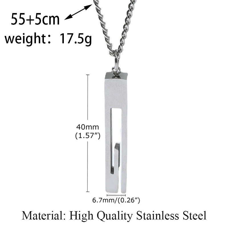 Moodsad meeste minimalistlikud geomeetrilised riba kaelakee kaelakett veekindel roostevabast terasest õõnes ristkülik ripats meeste trendi ehted