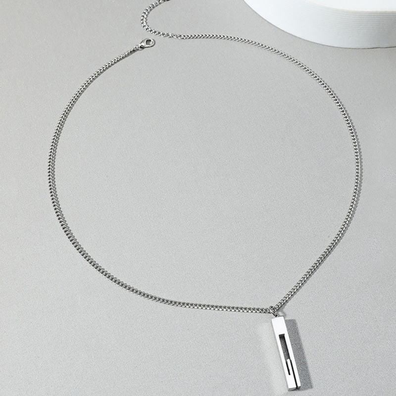 Moodsad meeste minimalistlikud geomeetrilised riba kaelakee kaelakett veekindel roostevabast terasest õõnes ristkülik ripats meeste trendi ehted