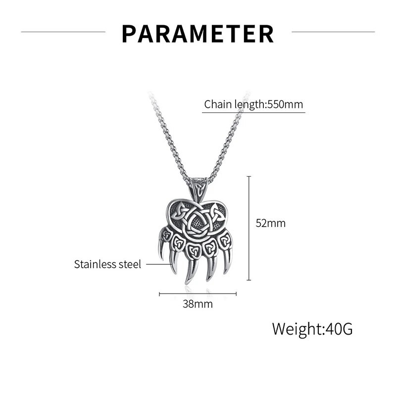 Punk Retro Viking Keltų Knot Claw Vyriški pakabukai Senoviniai nerūdijančio plieno karoliai vyrams Šauni hiphopo madinga mada