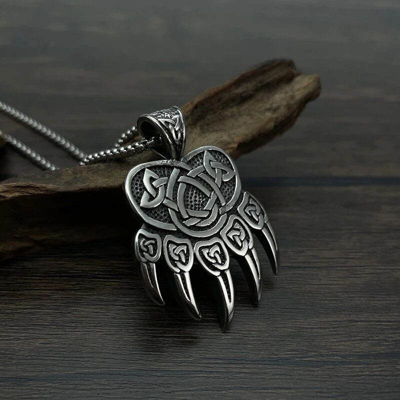 Punk Retro Viking Keltų Knot Claw Vyriški pakabukai Senoviniai nerūdijančio plieno karoliai vyrams Šauni hiphopo madinga mada