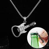 Halloween Goth pudeliavaja pealuu peaga kitarr meeste ripats kaelakee roostevabast terasest skelett punk meessoost rock moeehted