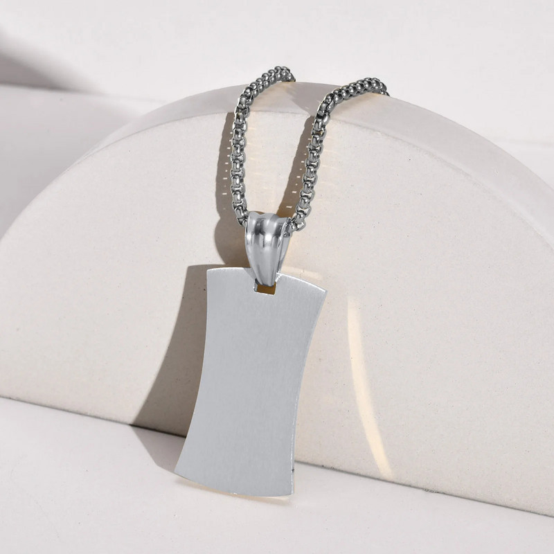 Ανδρικό κρεμαστό κολιέ Vnox Mansonic, μαύρο γεωμετρικό μενταγιόν από ανοξείδωτο ατσάλι με αλυσίδα κουτιού, κολάρο Cool Man Boy Punk