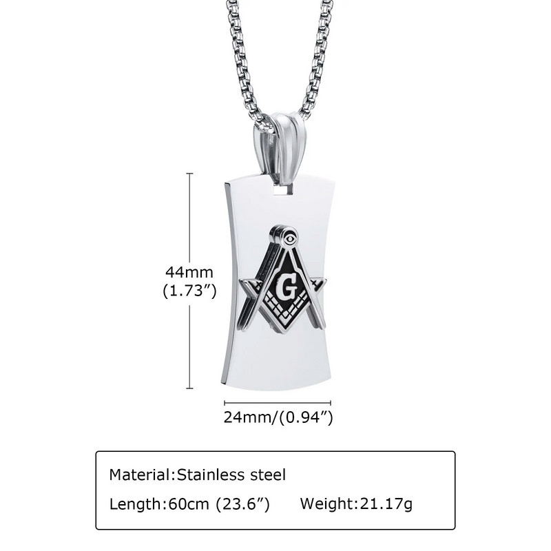 Ανδρικό κρεμαστό κολιέ Vnox Mansonic, μαύρο γεωμετρικό μενταγιόν από ανοξείδωτο ατσάλι με αλυσίδα κουτιού, κολάρο Cool Man Boy Punk