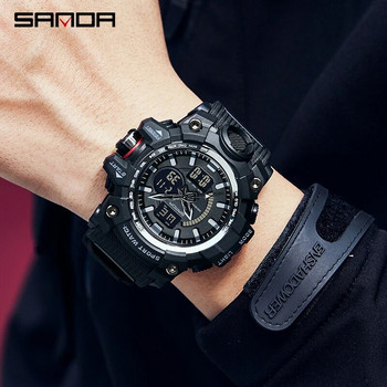 SANDA Луксозна марка 2022 Нови мъжки часовници 50M Водоустойчив спортен военен кварцов часовник за мъжки ръчен часовник Relogio Masculino 3132