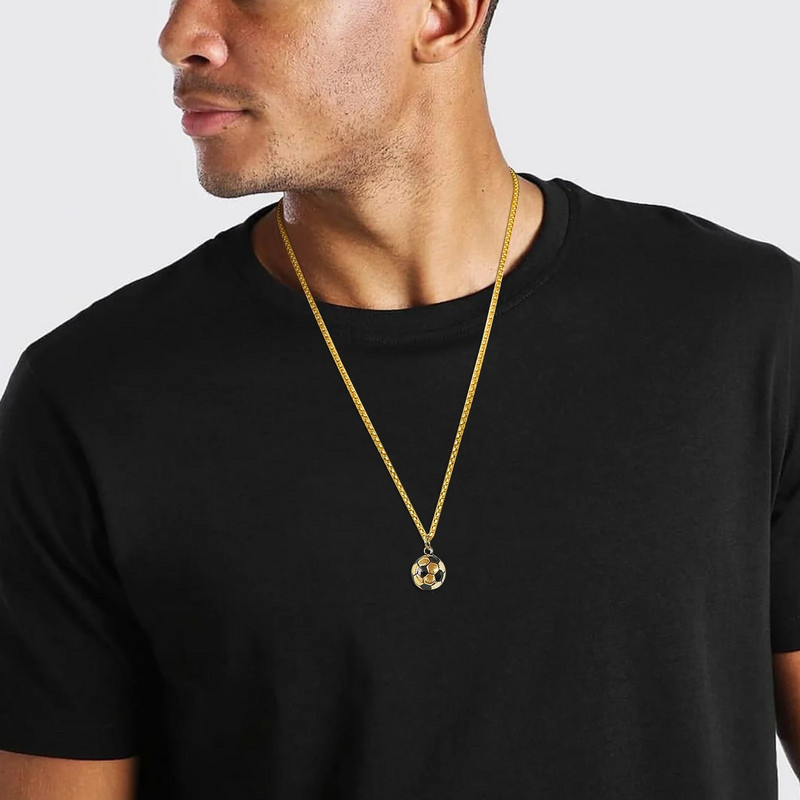 Nerūdijančio plieno 3D futbolo futbolo žavesio pakabučiai kaklo papuošalai vyrams berniukų gerbėjams Dovanos sportiniai papuošalai