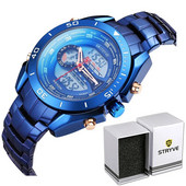 Kuum müük meeste roostevabast terasest ärikellad, uued Stryve 8019 veekindlad kvartsist digitaalsed kaheajalised Studen spordikellad, OEM-i aktsepteerimine