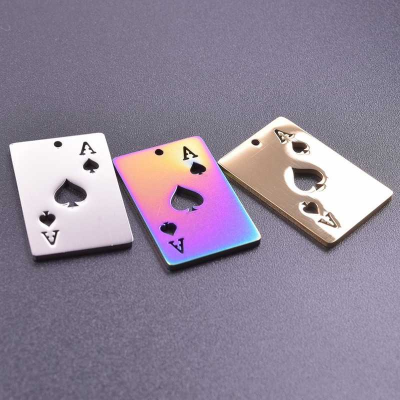 1vnt nerūdijančio plieno kastuvai Pokerio kortos Pakabukai Kaklo papuošalai Moterims Vyriški papuošalai Grandinės puošmenos Apykaklės