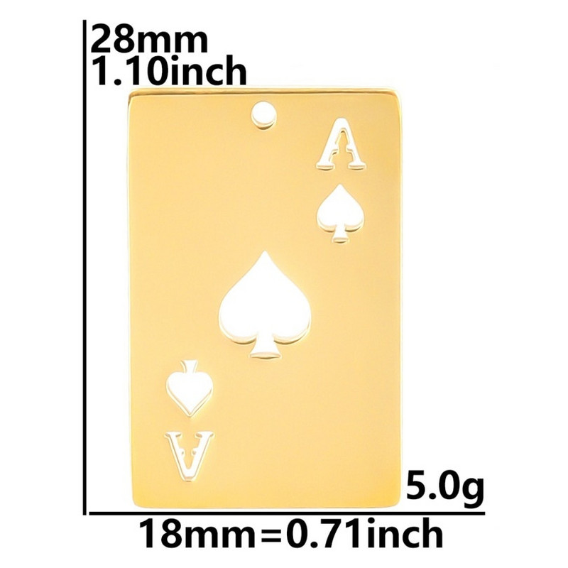 1vnt nerūdijančio plieno kastuvai Pokerio kortos Pakabukai Kaklo papuošalai Moterims Vyriški papuošalai Grandinės puošmenos Apykaklės