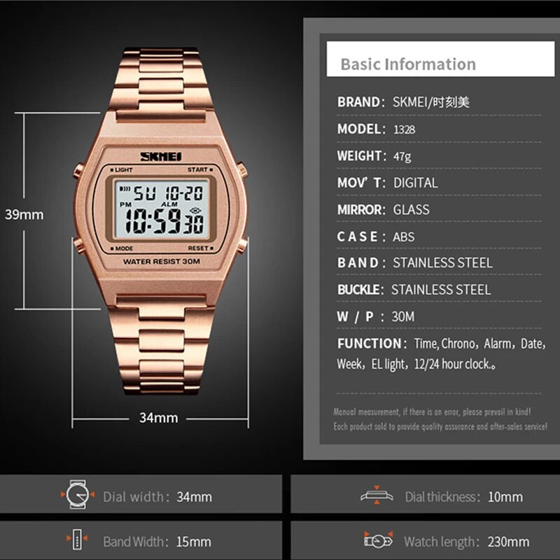 SKMEI 1328 Poslovni muški satovi Vodootporni elektronički muški sat s LED zaslonom Muški ručni sat Reloj Relogio Masculino 1647
