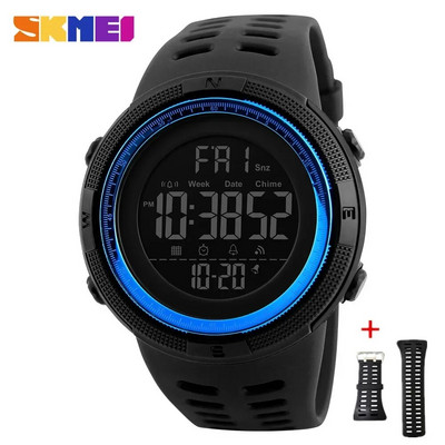 SKMEI 1251 Ceasuri multifuncționale Ceas cu alarmă Chrono 5Bar Ceas digital impermeabil reloj hombre Ceas sport în aer liber Bărbați
