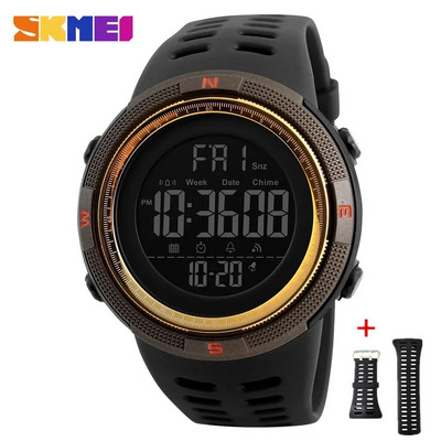 SKMEI 1251 Ceasuri multifuncționale Ceas cu alarmă Chrono 5Bar Ceas digital impermeabil reloj hombre Ceas sport în aer liber Bărbați