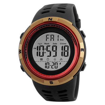 SKMEI 1251 Ceasuri multifuncționale Ceas cu alarmă Chrono 5Bar Ceas digital impermeabil reloj hombre Ceas sport în aer liber Bărbați