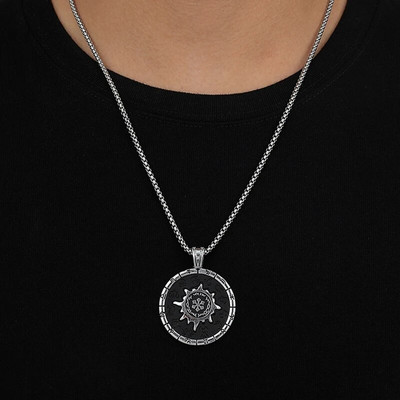 Punk vyrų retro žvaigždyno pakabukas karoliai Vintažinis nerūdijančio plieno kietas kaklo grandinėlė, skirtas vyriškiems madingiems papuošalams aksesuarams