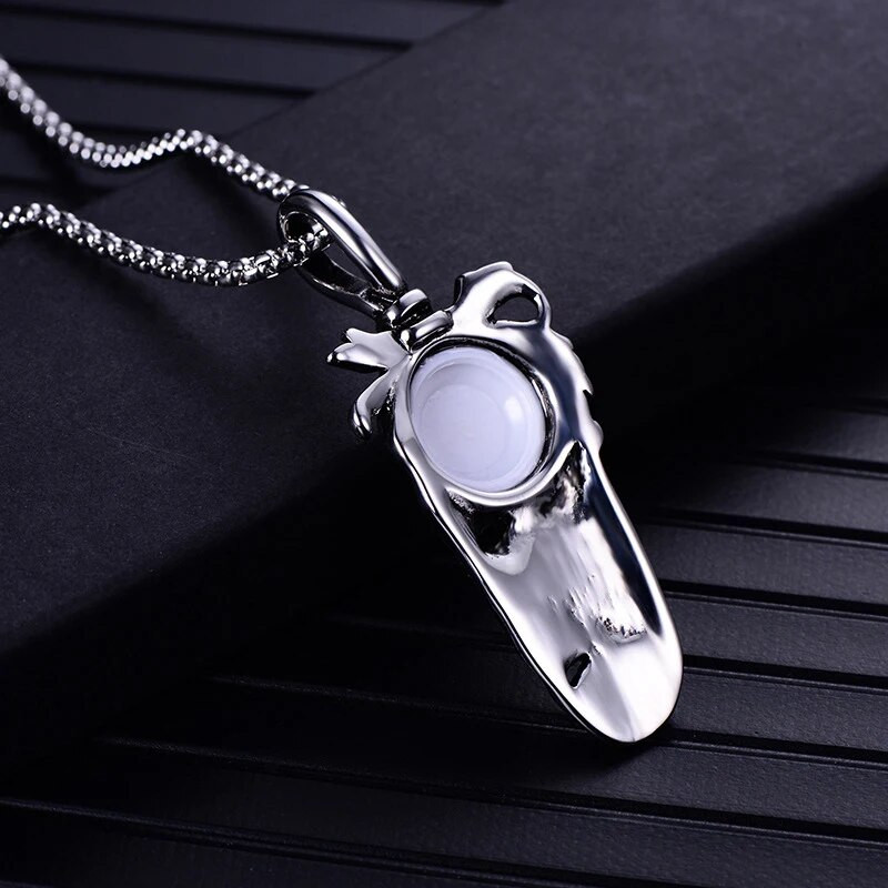 Retro punk meeste kurja silma sulgedest ripats kaelakee roostevabast terasest vintage krae kett meestele moe ehted aksessuaarid