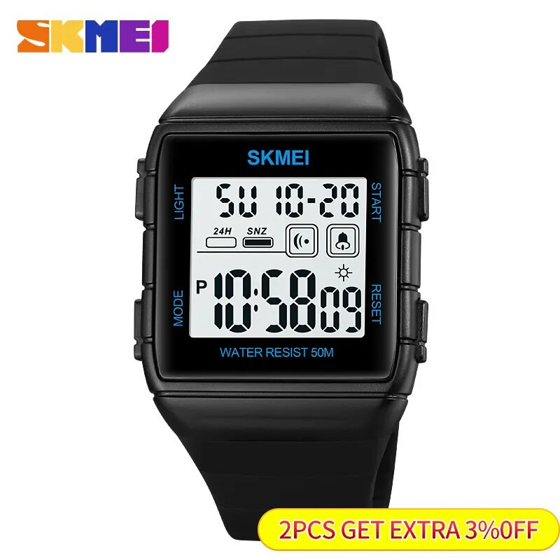 SKMEI 1960 vyriškas sportinis laikrodis, atsparus vandeniui LED skaitmeninis rankiniai laikrodžiai lauko elektroniniai laikrodžiai, vyriškas nemokamas pristatymas Reloj Masculino