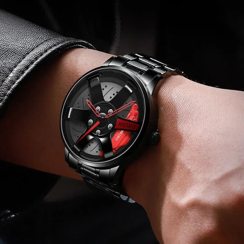 Spordikellad Meeste Kvartsist vabaaja käekellad Loominguline 3D Sport Veljega rattaga käekell Automood Kvaliteetne meeste käekell