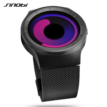 SINOBI Уникален часовник Vortex Concept Мъжки висококачествени 316L неръждаема стомана Модерна тенденция Спортни черни ръчни часовници reloj hombre