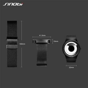 SINOBI Μοναδικό ρολόι Vortex Concept Ανδρικό ρολόι υψηλής ποιότητας 316L από ανοξείδωτο ατσάλι μοντέρνας τάσης Αθλητικά μαύρα ρολόγια καρπού reloj hombre