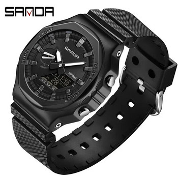 Оригинални SANDA луксозни мъжки кварцови часовници Водоустойчив спортен часовник Електронен цифров ръчен часовник за мъже Подаръци Reloj Hombre