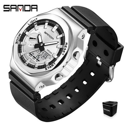 Γνήσια SANDA Luxury Ανδρικά Ρολόγια Quartz Αδιάβροχο αθλητικό ρολόι Ηλεκτρονικό ψηφιακό ρολόι χειρός για άνδρες Δώρα Reloj Hombre