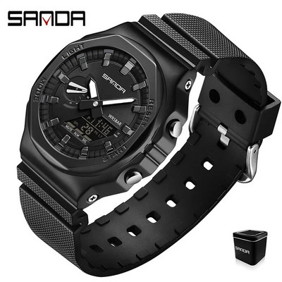 Γνήσια SANDA Luxury Ανδρικά Ρολόγια Quartz Αδιάβροχο αθλητικό ρολόι Ηλεκτρονικό ψηφιακό ρολόι χειρός για άνδρες Δώρα Reloj Hombre