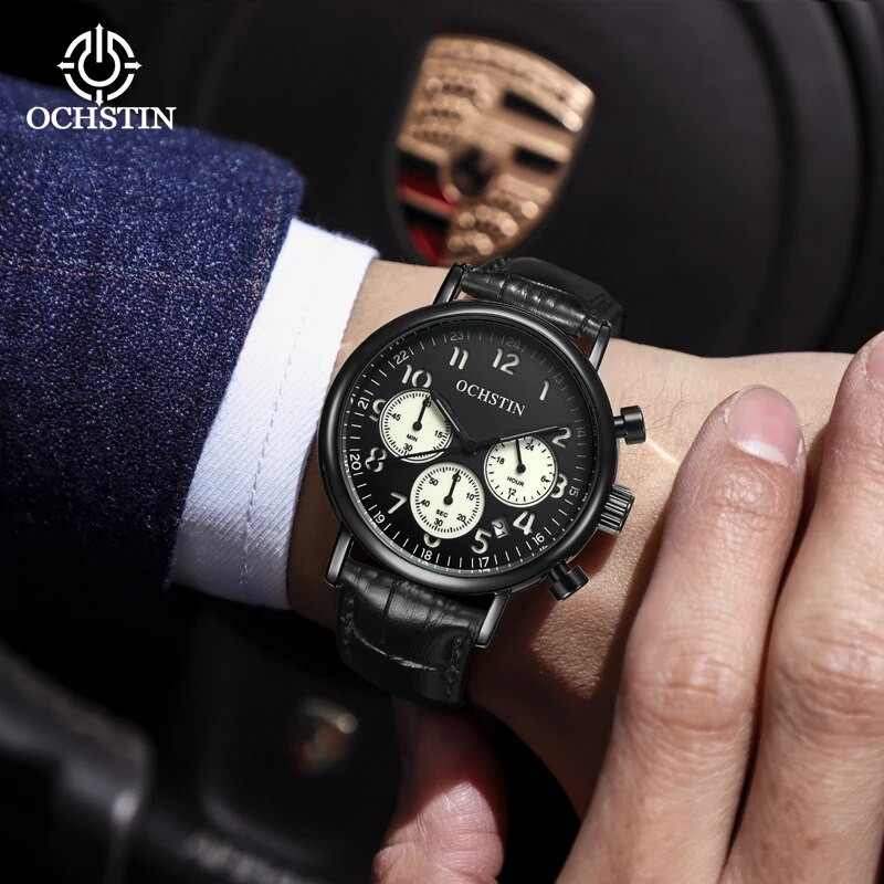 Ochstinprominente celebrity series personality απλό ρολόι πολυλειτουργικό quartz κίνηση αδιάβροχο ανδρικό ρολόι χαλαζία