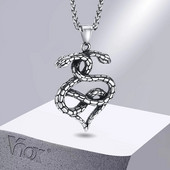 Vnox Rock Gothic Ανδρικά κολιέ με φίδια με ζώα, κοσμήματα πανκ Vintage από ανοξείδωτο ατσάλι Statement Cocktail Party