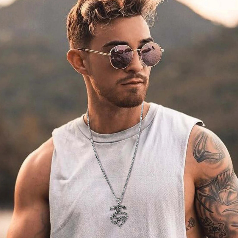 Vnox Rock Gothic Ανδρικά κολιέ με φίδια με ζώα, κοσμήματα πανκ Vintage από ανοξείδωτο ατσάλι Statement Cocktail Party