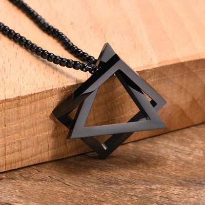 Vnoxi hiphopi meeste kolmnurkne ruudukujuline kaelakee, stiilne roostevabast terasest ebakorrapärane geomeetriline ripats, naljakad meeste kraega ehted