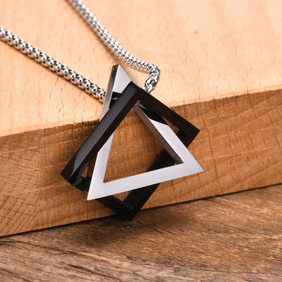 Vnoxi hiphopi meeste kolmnurkne ruudukujuline kaelakee, stiilne roostevabast terasest ebakorrapärane geomeetriline ripats, naljakad meeste kraega ehted