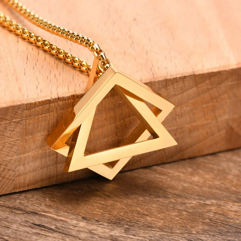 Vnoxi hiphopi meeste kolmnurkne ruudukujuline kaelakee, stiilne roostevabast terasest ebakorrapärane geomeetriline ripats, naljakad meeste kraega ehted