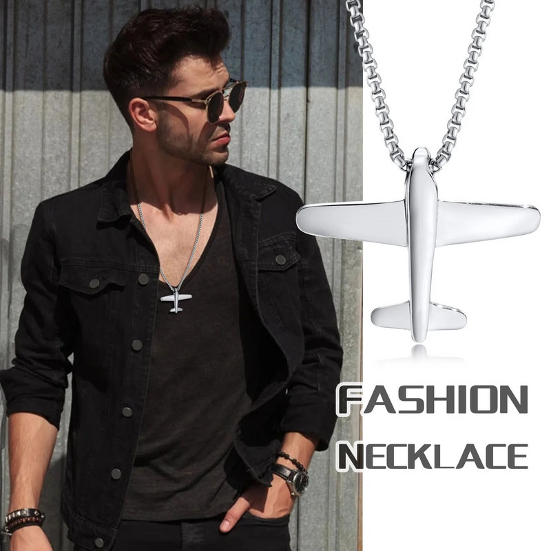 Lahedad moodsad lennukiripatsiga kaelakeed meestele, rock-punk roostevabast terasest õhujõudude kaelaripatsiga ehted