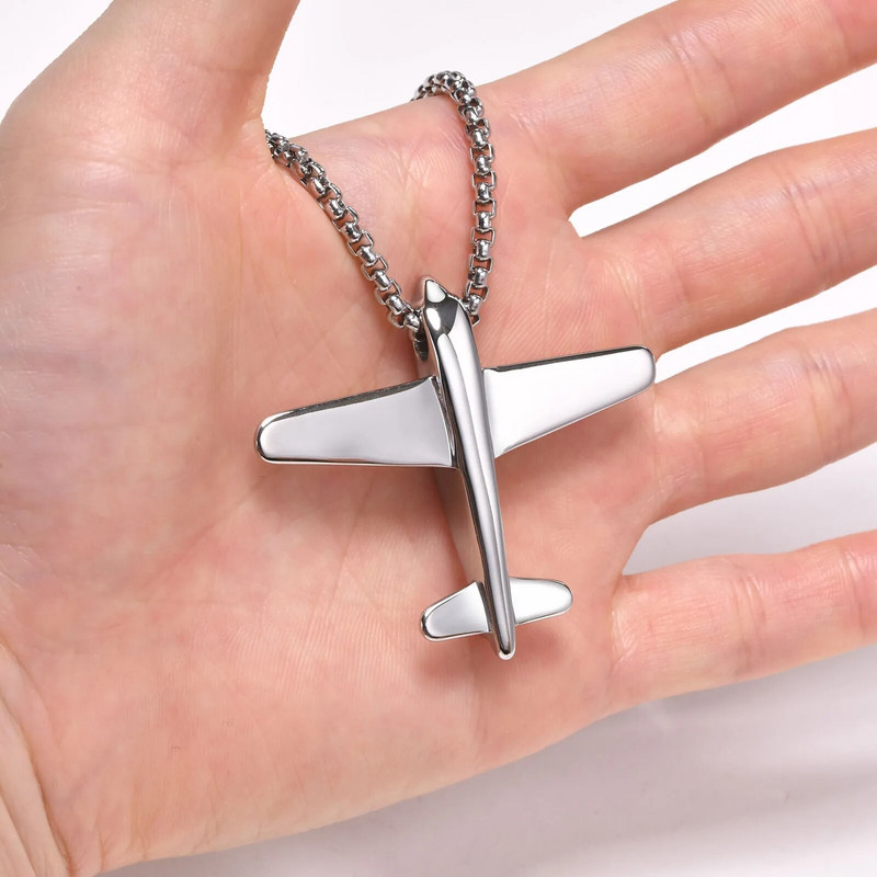 Lahedad moodsad lennukiripatsiga kaelakeed meestele, rock-punk roostevabast terasest õhujõudude kaelaripatsiga ehted