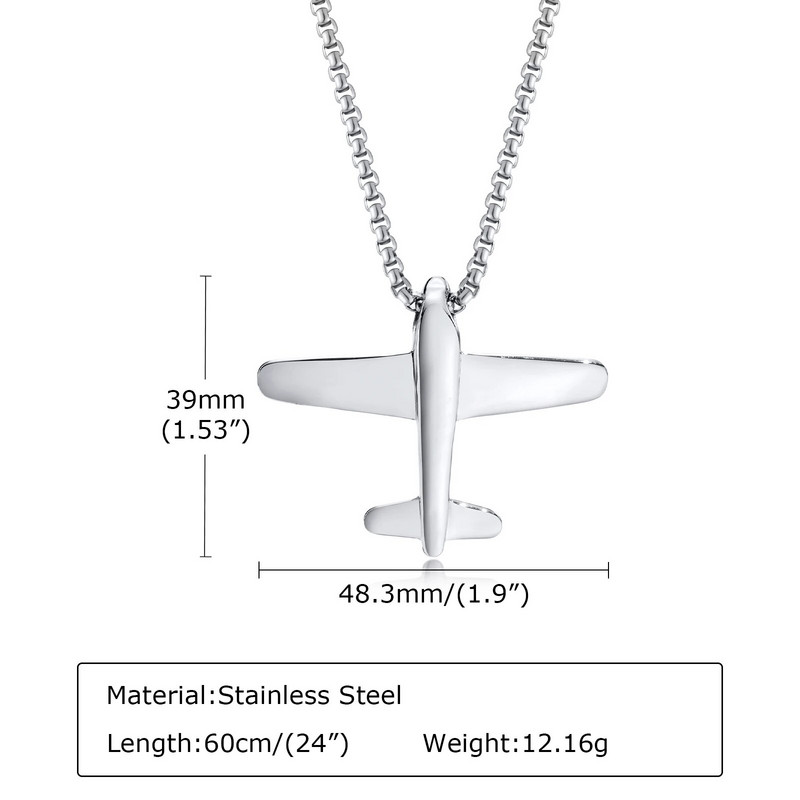 Lahedad moodsad lennukiripatsiga kaelakeed meestele, rock-punk roostevabast terasest õhujõudude kaelaripatsiga ehted