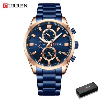 Curren Γνήσια αδιάβροχα ανδρικά ρολόγια Πολυτελές ρολόι χαλαζία Business Elegant ανδρικό ρολόι χειρός υψηλής ποιότητας Δώρο για άνδρες