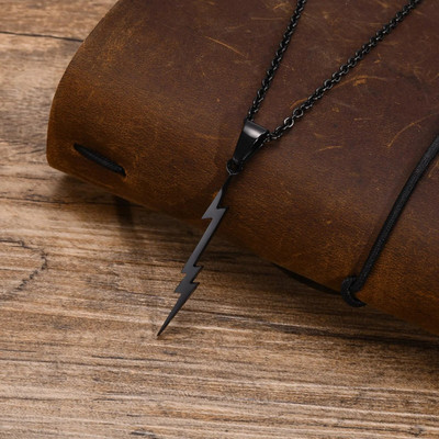 Cool Slim κολιέ Lightning για άντρες αγόρια, αδιάβροχο ανοξείδωτο ατσάλι Zeus Lightning κολάρο Δώρα για αυτόν Κοσμήματα