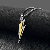Colier Zeus Thunder din oțel inoxidabil, farmec fulger pentru bărbați și femei, tendință hip hop, petrecere pe stradă, bijuterii cool, cadou de aniversare