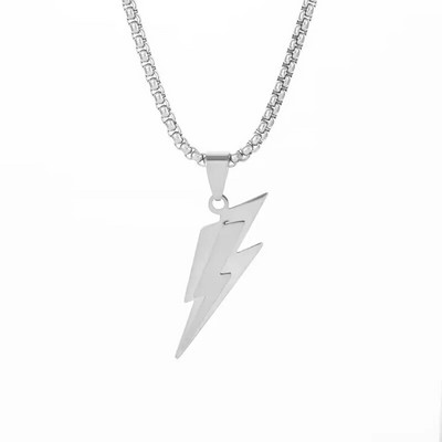 Colier Zeus Thunder din oțel inoxidabil, farmec fulger pentru bărbați și femei, tendință hip hop, petrecere pe stradă, bijuterii cool, cadou de aniversare