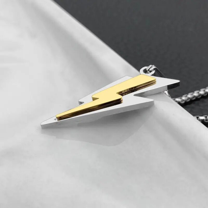 Κολιέ Zeus Thunder Lightning Charm από ανοξείδωτο ατσάλι για άνδρες και γυναίκες Hip Hop Trend Street Party Cool κοσμήματα επετειακό δώρο