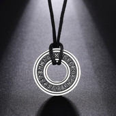 Coliere cu rune nordice de epocă pentru bărbați Rune nordice din oțel inoxidabil Viking Bijuterii păgân Bătrân Futhark Pandantiv Talisman amuletă