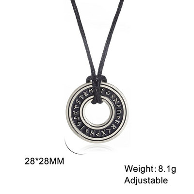 Coliere cu rune nordice de epocă pentru bărbați Rune nordice din oțel inoxidabil Viking Bijuterii păgân Bătrân Futhark Pandantiv Talisman amuletă